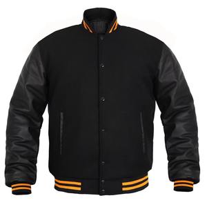 Veste d'hiver de haute qualité, imperméable, coupe-vent, style varsity, pour homme, avec manches en cuir, broderie personnalisée, service OEM - Product Image 5