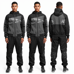 Survêtement coupe-vent Shadow Ridge pour homme moderne, avec motifs graphiques haut de gamme et style technique léger pour l'extérieur - Product Image 4