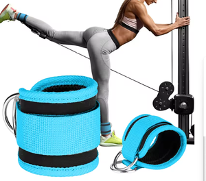 Correas de tobillo ajustables de neopreno con anillo en D, protección profesional para máquina de cable, muñequera acolchada para gimnasio, para ejercicios de glúteos y piernas. - Product Image 1