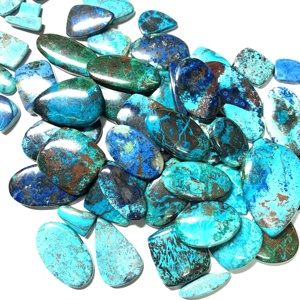 Cabujón de piedras preciosas sueltas de Shattuckita Natural, colores de pavo real azul y verde, tamaños multiforma, 20mm, 9mm, 14mm, joyería de calidad AAAAA - Product Image 2