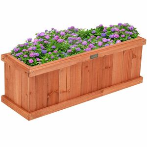 Wooden Decorative Flower Pot <b>Planter</b> <b>Box</b> for Garden Yard <b>Window</b> Display - Product Image 5