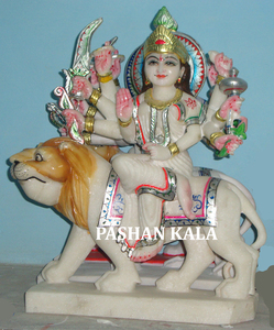 Moorti artisanal en marbre italien de Durga Maa - Product Image 4
