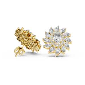 Pendientes de moda geométricos minimalistas de oro de 14 quilates Leafy Luxe para mujer, Joyería Moderna ligera en tono dorado - Product Image 6