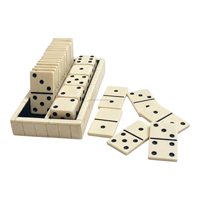 Jeu de dominos et de dés double six en résine ivoire écologique fait main, thème numérique, jeu de société moderne pour la famille et les amis, idéal comme cadeau