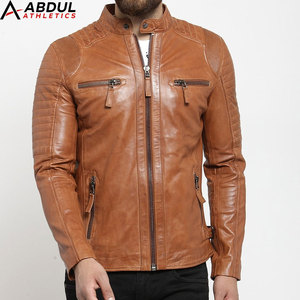 Veste d'hiver classique en cuir avec doublure douce, fermeture éclair, veste tendance pour le streetwear, les activités de plein air et l'exportation - Product Image 1