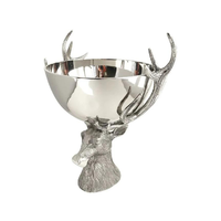 Seau à glace décoratif de luxe fait main en métal léger, motif renne, pour refroidisseur à vin et boissons de fête