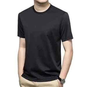 Fabricantes de Camisetas OEM, Camisetas Personalizadas de Manga Corta con Logotipo Frontal 100% Algodón para Hombre, Cuello Redondo, Casuales, Transpirables, de Secado Rápido, para Fitness - Product Image 4