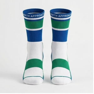Chaussettes de sport NORTH APPROACH rayées bleu vert blanc respirantes pour le basketball, adultes, été - Product Image 1