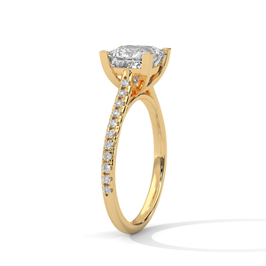 Anillo de Diamantes a Precio de Fábrica, Hecho de Oro Amarillo Sólido de 14K, Corte Princesa, Diamantes Cultivados en Laboratorio, Anillos de Boda con Certificación GRA - Product Image 3
