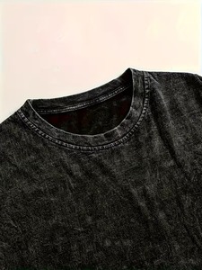 Camisetas de punto para hombre, 100% de alta calidad, estilo casual, con lavado ácido, las más vendidas, ligeras, suaves, de ajuste holgado y cuello redondo. - Product Image 4