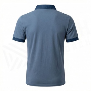 เสื้อโปโลผู้ชายสีพื้นแบบกำหนดเอง แขนสั้น ผ้าฝ้ายลำลอง ไซส์ใหญ่ แฟชั่นฤดูร้อน รับผลิตแบบ OEM ODM ทรงพอดีตัว - Product Image 2