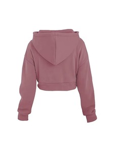 Sweat-shirts à capuche zippés vierges de haute qualité, coupe oversize, 345G, style streetwear, pour femme, rose, manches longues, style hiver - Product Image 2