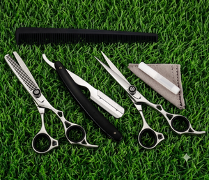 Ciseaux de coiffure professionnels japonais en acier inoxydable de 6,5 pouces, arc-en-ciel, à manche long, pour couper et effiler les cheveux, avec peigne rasoir, qualité supérieure - Product Image 5