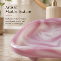 Porte-savon sur pied à motif marbre, support de savon de luxe en silicone, plateau à savon surélevé pour salle de bain, douche, comptoir, décoratif