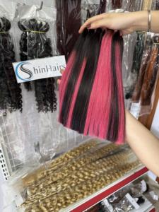 PianoColor 100% Extensiones de cabello de trama de cabello vietnamita crudo sin procesar con cierre Precio de fábrica Calidad superior Super grueso - Product Image 4