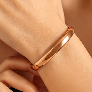 Handmade Solid Pure Copper Cuff Bangle <b>Bracelet</b> High Polished Domed Metal Copper Craft Healing Luxury Jewelry For Men Women OEM. - Product Image 2