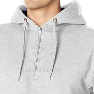 Sudadera con capucha de diseño personalizado de alta calidad para hombre, con media cremallera, lisa, informal, talla grande - Product Image 2