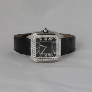 Reloj de Diamantes Moissanite al por Mayor para Hombre, Reloj de Pulsera de Lujo con Correa de Cuero, Modelo Unisex Disponible en Oferta - Product Image 1