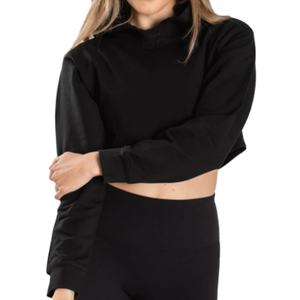 Sudadera Corta de Primera Calidad con Estampado Personalizado para Mujer, Otoño Invierno, 100% Algodón, Informal, Transpirable, Gris - Product Image 1