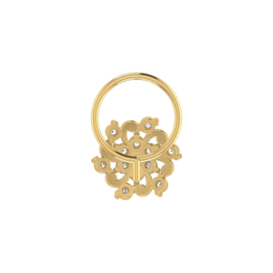 AJRETAIL 0.11 Carat Yellow 14K Gold Flower Shape Bezel Set Diamond <b>Nose</b> Pin-Ethnic Style Engagement Jewelry HI Color VS-SI - Product Image 4