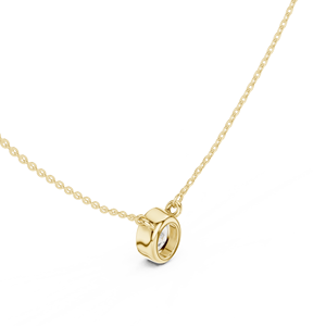 จี้เพชรทรงรีแท้ประดับขอบทอง 14K สร้อยคอโซลิแทร์สุดหรู ดีไซน์เรียบง่าย เหมาะเป็นของขวัญสำหรับเจ้าสาว หรือของขวัญสุดหรูสำหรับเธอ - Product Image 4