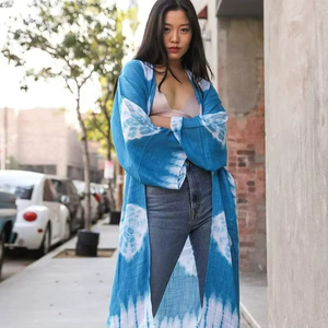 ชุดเดรสผู้หญิงลายมัดย้อมรุ่นใหม่ล่าสุดปี 2026 ไซส์พลัส สไตล์ลำลอง คอวี เซ็กซี่ ยาว - Product Image 6