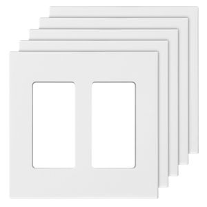 2 Gang Decorative Rocker Light Switch <b>Wall</b> <b>Plates</b> 4.57in L X 4.53in H Unbreakable Polycarbonate Standard Size Rocker Outlet - Product Image 1