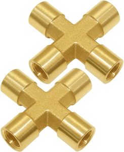Conector de Tubería en T de Compresión de Latón Pulido de Alta Presión, Forjado y Resistente a la Corrosión, para Agua, Aceite, Gas y Plomería - Product Image 3