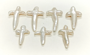 Perle d'eau douce baroque de qualité AAA, croix de 40 à 50 mm, pierre précieuse naturelle pour la fabrication de bijoux à prix de gros - Product Image 4