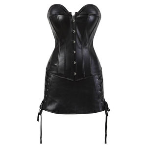 Corset en cuir véritable pour femme, bustier tendance en peau d'agneau premium, serre-taille en dentelle, écologique, antibactérien, séchage rapide, personnalisable - Product Image 1