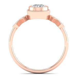 Anillos de Compromiso REYES Solitaire de Plata de Ley 925, Chapados en Oro Rosa de 14K, Corte Pera, Moissanita de 0.63Ct, Anillo de Promesa de Boda - Product Image 4