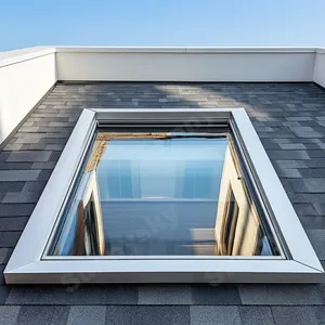 Una ventana de techo de vidrio transparente en un techo de tejas oscuras trae luz solar brillante y limpia dentro del hogar acogedor para que las habitaciones se sientan grandes y cálidas. - Product Image 5