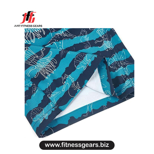 Short de bain décontracté pour homme à séchage rapide, imprimé pieuvre rayé bleu, avec cordon de serrage - Product Image 3