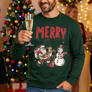 Sweat-shirt de Noël pour homme avec un design imprimé personnalisé, un tissu chaud et un style saisonnier joyeux pour les réunions de famille - Product Image 4