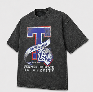 Ropa de la Universidad Estatal de Tennessee – Camiseta gráfica extragrande personalizada con efecto vintage lavado - Product Image 3