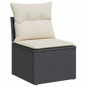 Sofá de Jardín Pequeño Resistente a los Rayos UV, Materiales de Ratán PE Negro, Muebles Duraderos y Elegantes para Exteriores - Product Image 2