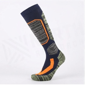 <b>Knee</b> <b>High</b> Running <b>Socks</b> Geometric Pattern Blue Orange Quick Dry Knitted for Adults Summer Sports <b>Socks</b> - Product Image 3
