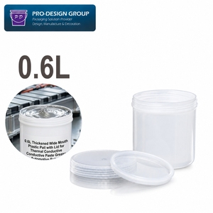 Seau en plastique à large ouverture épaissi de 0,6 L avec couvercle pour pâte thermique, graisse, adhésif pour batterie automobile - Product Image 1
