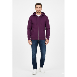 Veste zippée en polaire unisexe surdimensionnée avec logo sur le devant, style streetwear décontracté - Product Image 1