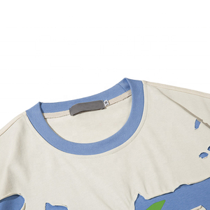 Camisetas de Hombre al por Mayor, Estilo Vintage, Lavado Ácido, Personalizadas, de Alta Calidad, Lisas, para Streetwear, con Bordado Desgastado Personalizado - Product Image 4