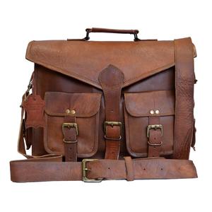 Sac à main pour ordinateur portable en cuir véritable Madosh, durable, léger, moderne, décontracté, sac messager pour homme, pour le bureau, les voyages, l'usage quotidien - Product Image 1