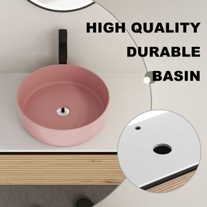 30 Wall-Mounted <b>Bathroom</b> <b>Vanity</b> with Pink Art Ceramic Sink and 1 Soft-Close Drawer Plywood (KD Packing) - Product Image 6