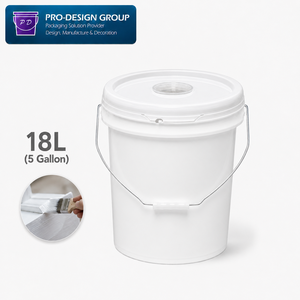 Seau de mélange de peinture en plastique de 18 L avec couvercle pour mélange de couleurs - Product Image 1