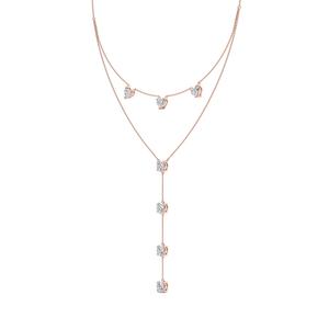 Collar de Diamantes Cultivados en Laboratorio de Doble Capa con Forma de Corazón y Redonda, Joyería Fina de 16 Pulgadas - Product Image 1