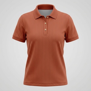 OEM <b>womens</b> striped knit <b>polos</b> <b>womens</b> textured knit <b>polos</b> for US premium boutiques private label apparel - Product Image 1