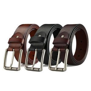 Ceinture en cuir véritable de vache de luxe pour homme, avec boucle ardillon en alliage, style classique vintage, haute qualité, personnalisée 2026 - Product Image 3