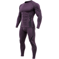 Ensemble de compression personnalisé pour homme : Maillot de sport à manches longues et leggings, séchage rapide, extensible, pour fitness, course à pied et entraînement en salle de sport