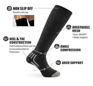 Calcetines Deportivos Negros hasta la Rodilla, Duraderos, Transpirables, Cómodos, Multideportivos, Fáciles de Limpiar, para Todas las Estaciones - Product Image 2