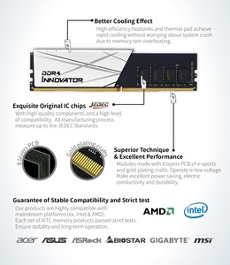 Aitc Kingsman Ddr4หน่วยความจำสีขาวขนาด8GB 3200MHz สำหรับเกมคอมพิวเตอร์ตั้งโต๊ะ - Product Image 3