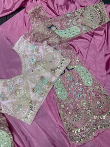 2026 Ensemble Saree en Soie Prêt-à-Porter, Style Traditionnel, Broderie de Paon et Travaux de Paillettes Riches, pour Mariage et Fêtes, Hiver/Été - Product Image 3
